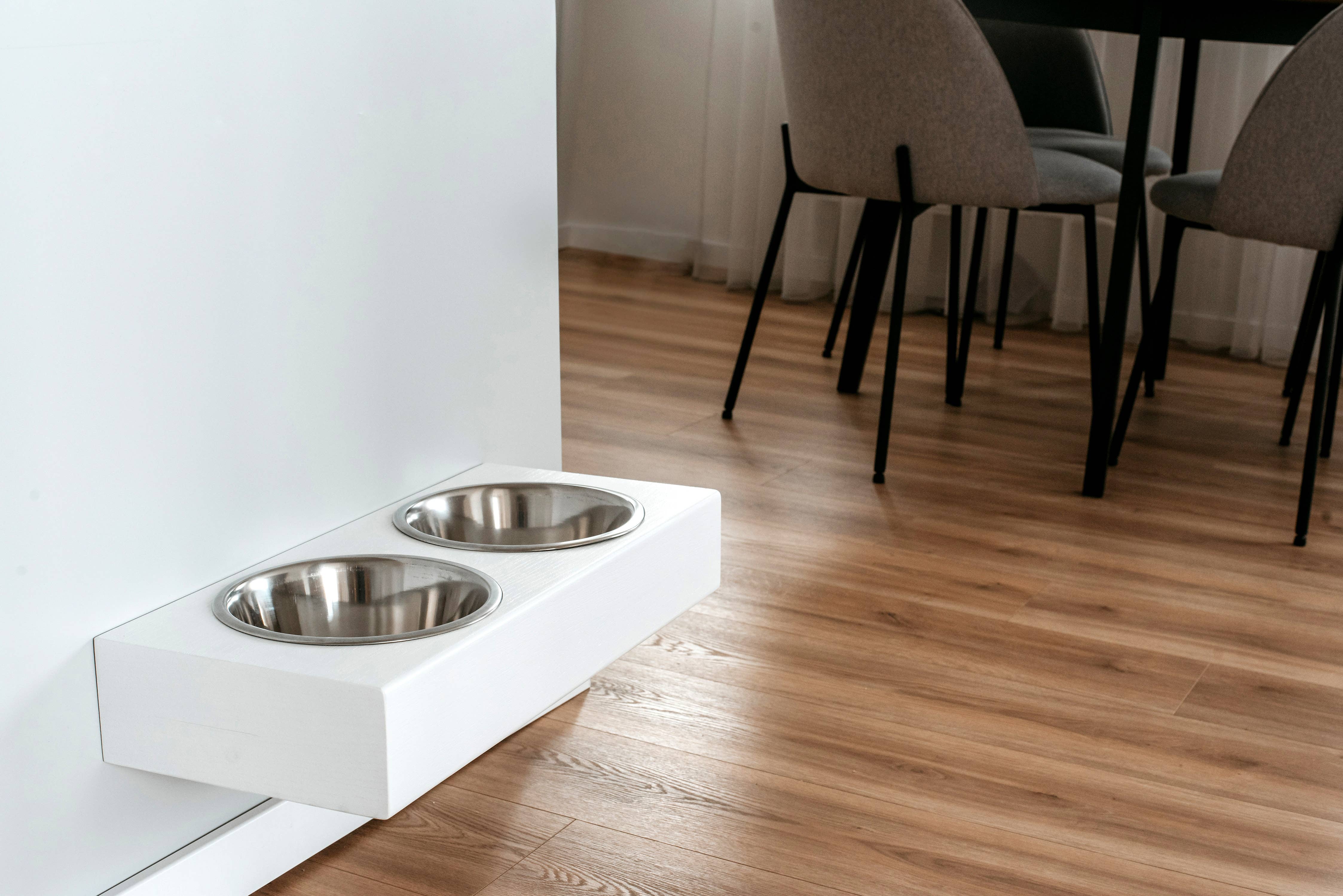 Wall-Mounted Double Bowl Pet Feeder